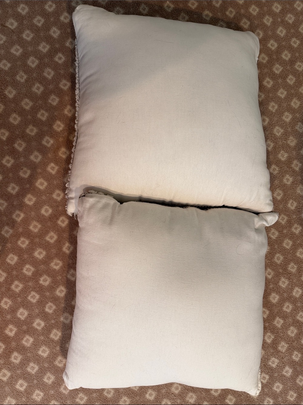 Decorative Throw Pillows in Neutral Gray and Cream Textured  (Set of 2) EUC - Picture 4 of 5